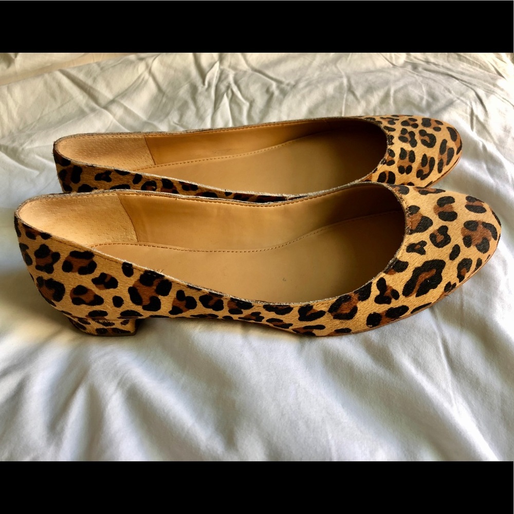 J Crew Calf Hair Leopard Print Flats 8.5